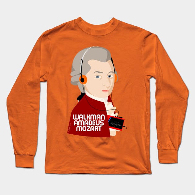 W. Amadeus Mozart Long Sleeve T-Shirt by tuditees